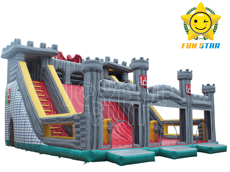 Big Inflatable Castle Playground with Double-lane Slide