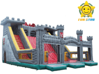 Big Inflatable Castle Playground with Double-lane Slide