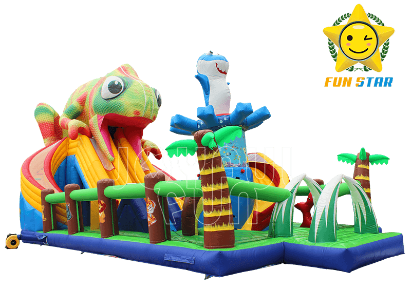 Jungle Chameleon Inflatable Slide Playground