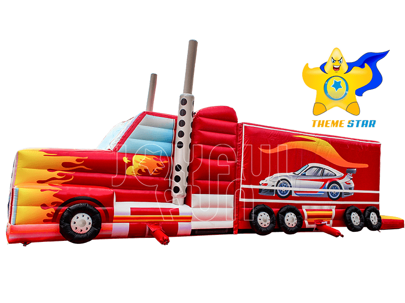 Good Quality Optimus Prime Red Big Inflatable Truck Obstacle Course